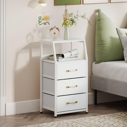 3-Drawer Storage Cabinet Vertical Storage Dresser with Detachable