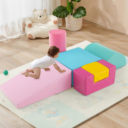 6 Pieces Colorful Kids Climb and Crawl Foam Play Set