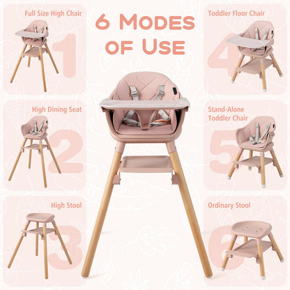3 in 1 High Chairs for Babies and Toddlers with Foot Rest and Removable Double Tray