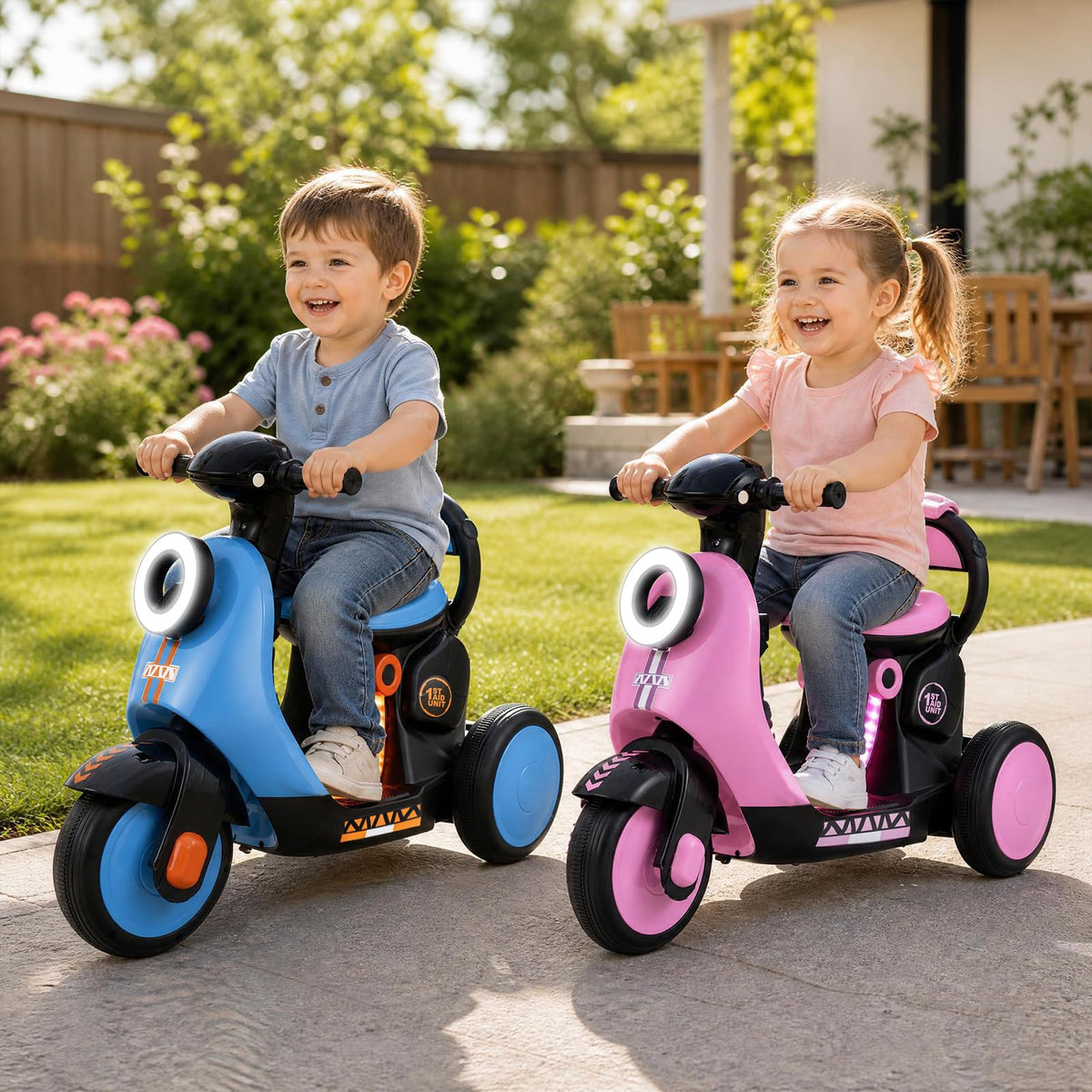6V Kids Motorbike,Electric Ride On Motorcycle with Headlight