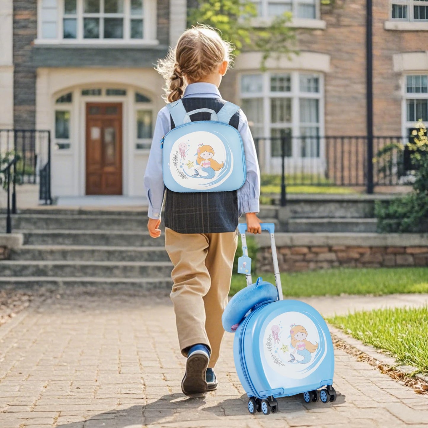 4Pcs Kids Luggage Set Toddler Carry On Luggage Set for Travel School