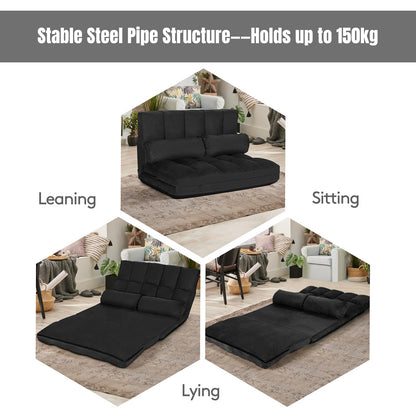 6-Position Adjustable Lounger Sleeper Seat Chair with 2 Pillows