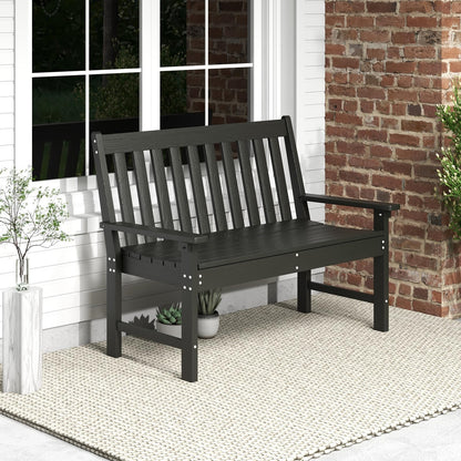 2-Seater All-Weather HDPE Patio Loveseat Park Bench Chair