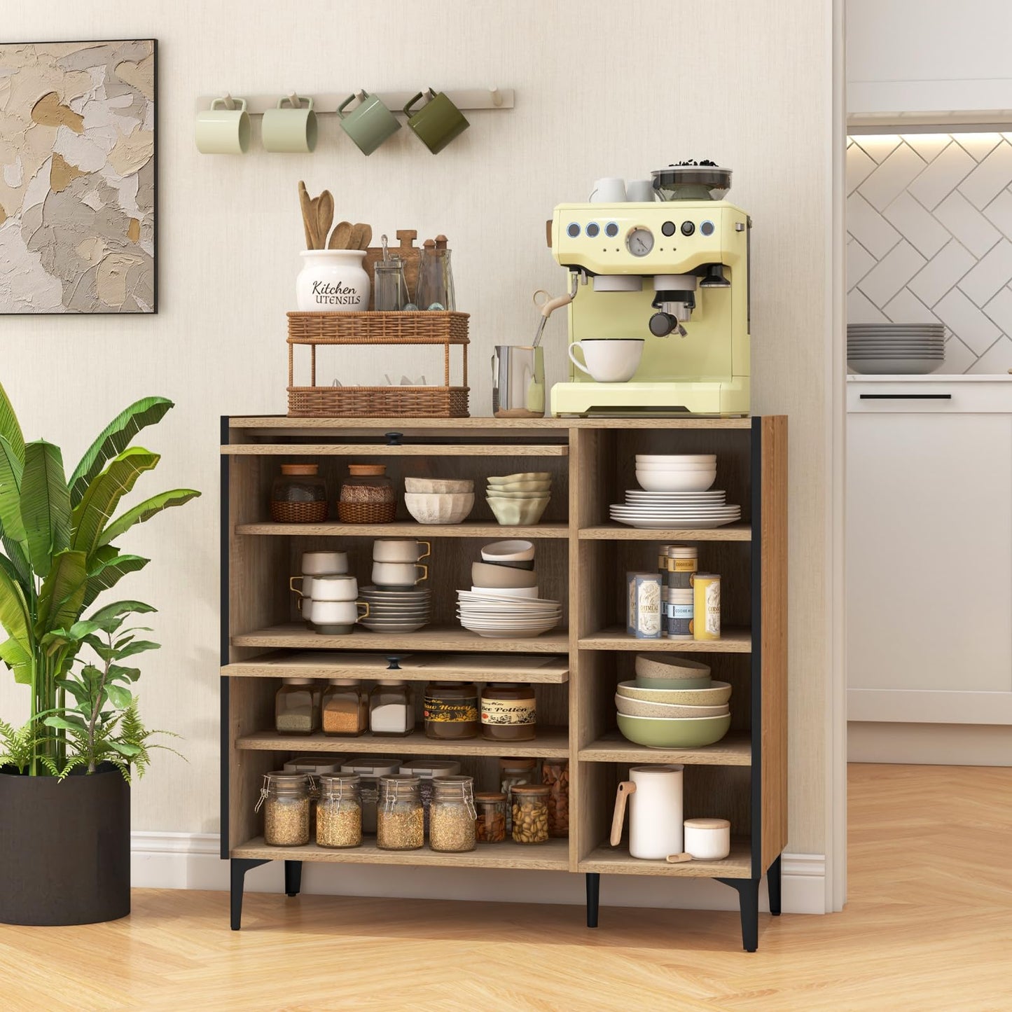Freestanding Shoe Storage Cabinet Organizer with Flip Doors