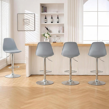 Bar Stools Set of 2, Height Adjustable Swivel Bar Chairs