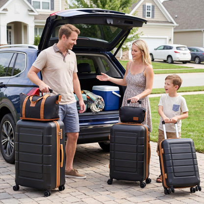 5-Piece Luggage Set with Universal Wheels and ABS Hard Shell for Travel