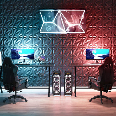 20-Pack 3D Acoustic Wall Panels with Diamond Texture