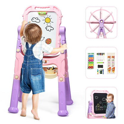Kid's Double Sided Boards Easel Magnetic Painting Art