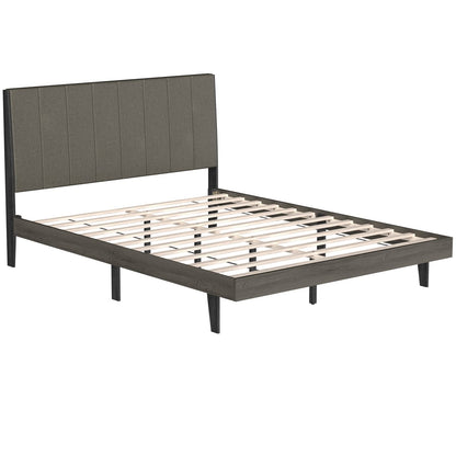 5FT King Size Bed Frame with Channel Tufted Headboard & 20cm Underbed Storage