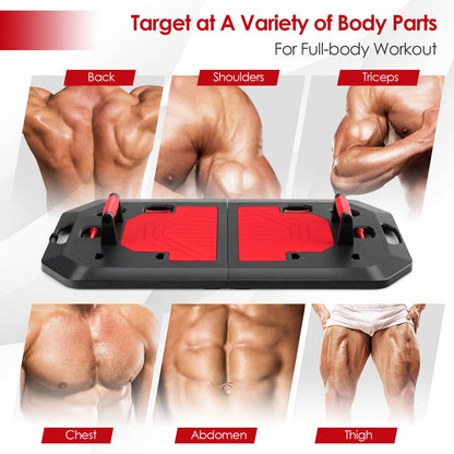 Fitness Equipment with Foldable Push-up Stand Elastic Resistance Bands