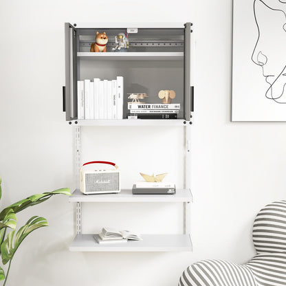 Metal Wall Cabinet with Lock and 3 Adjustable Shelves