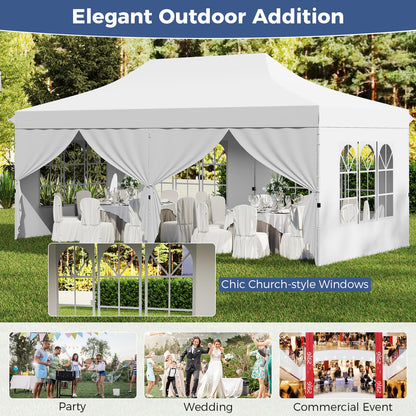 3m x 6m Outdoor Garden Shelter with 6 Sidewalls and Carrying Bag