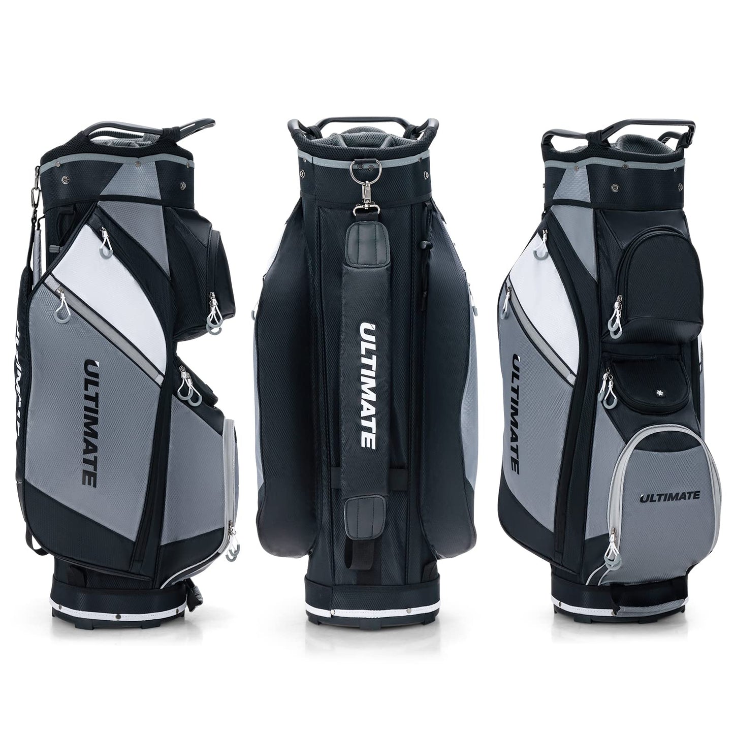 14-Way Lightweight Portable Golf Cart Bag with Cooler Bag