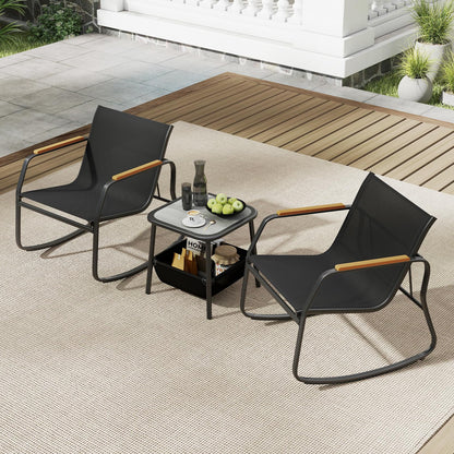 3-Piece Patio Bistro Set, Garden Furniture Set with Coffee Table and Chair