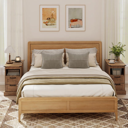 Narrow Bedside Table with Charging Station