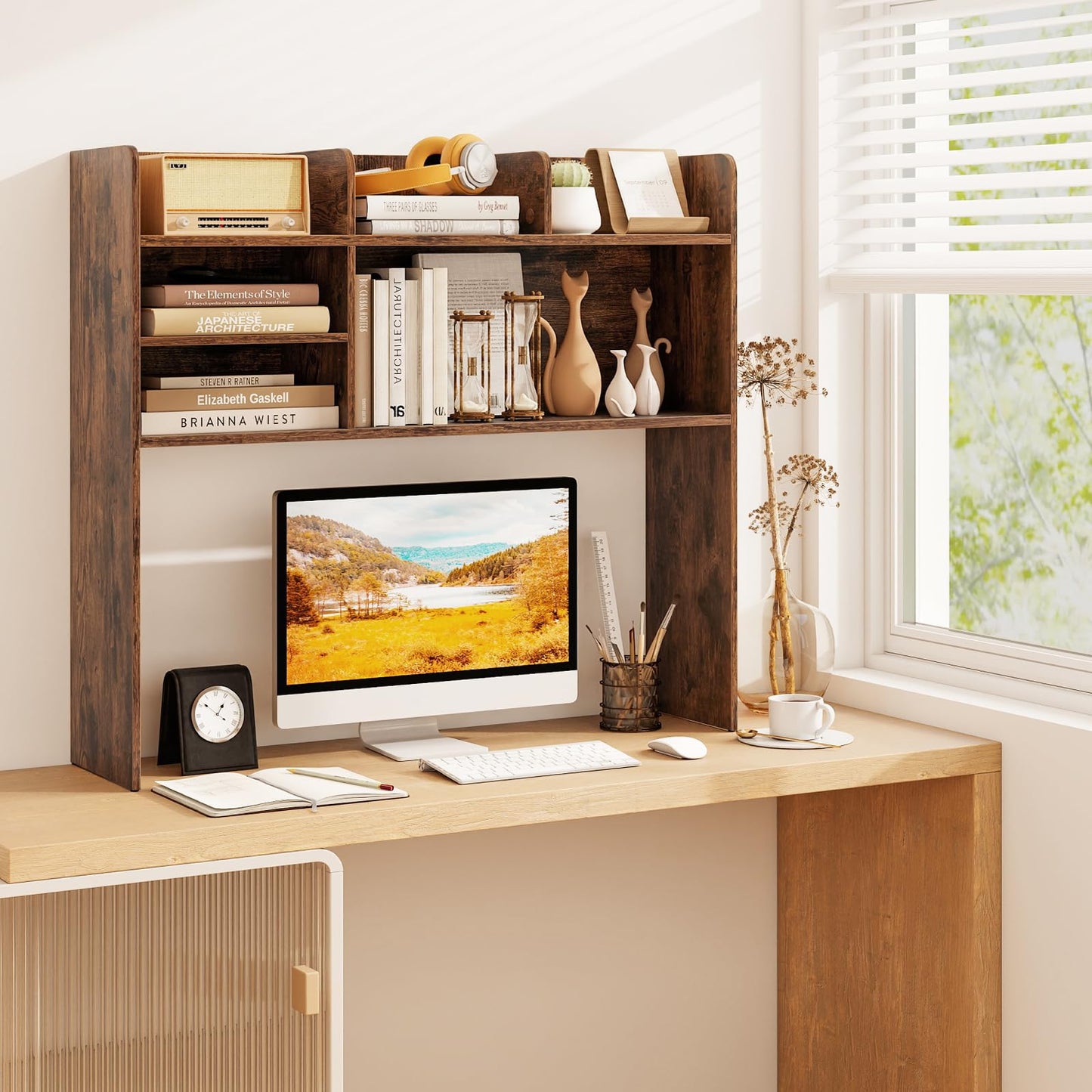 Desktop Bookshelf 3-Tier Display Rack Bookcase Storage Rack