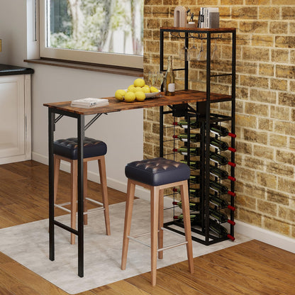 Bar Table with Foldable Tabletop for Dining Room and Living Room