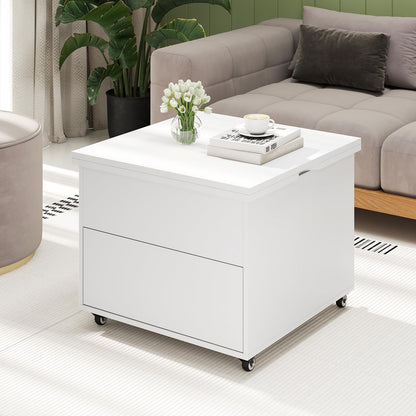 Lift Up Top Coffee Table, 3-in-1 Convertible Wooden Cocktail Center Table
