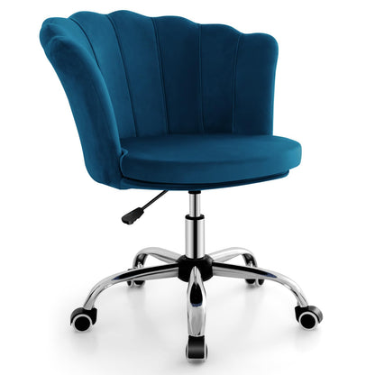 Adjustable Velvet Office Chair with Handle and Universal Wheels