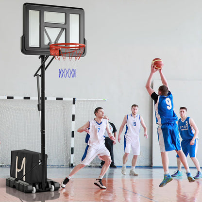 Outdoor Basketball Hoop System with Fillable Base and 2 Wheels