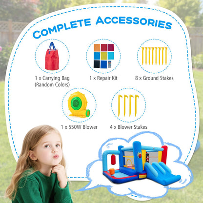 Kids Bouncy Castle, Inflatable Bounce House with Slide