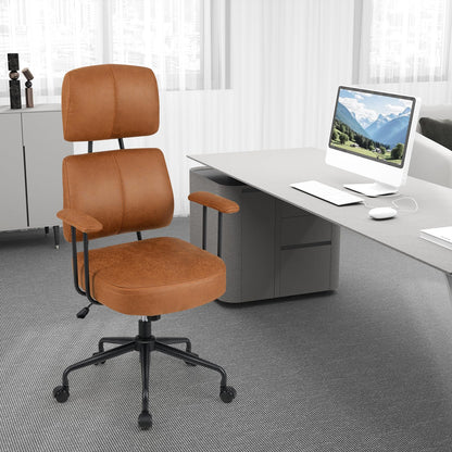 Ergonomic Office Chair with Adjustable Headrest and Spring Cushion Seat