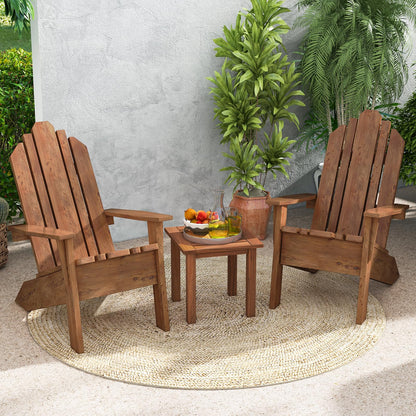All-Weather Hardwood Small Coffee Table with Slatted Top