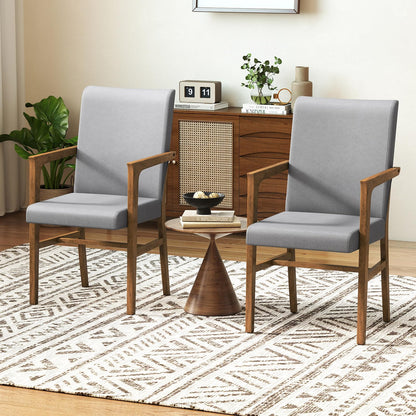 Mid-Century Modern Dining Chairs Set of 2 with High Back and Soft Cushion