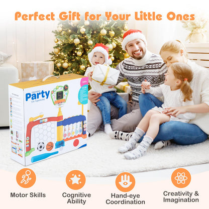 Basketball Hoop Set, 5 in 1 Toddler Basketball Bowling Baseball Soccer Golf Activity Center