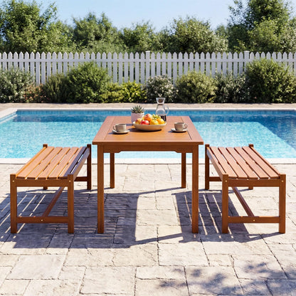 Wooden Garden Bench, 2 Seater Outdoor Bench with Slatted Curved Seat