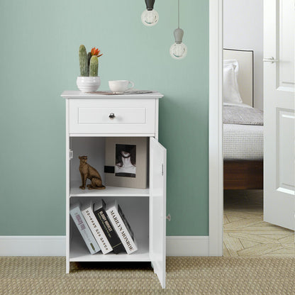 Bathroom Floor Cabinet, Freestanding Storage Cupboard with Drawer