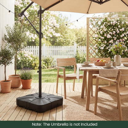 130 kg/170 kg Outdoor Cantilever Umbrella Base with Wheels Heavy-Duty Offset Patio Umbrella Stand