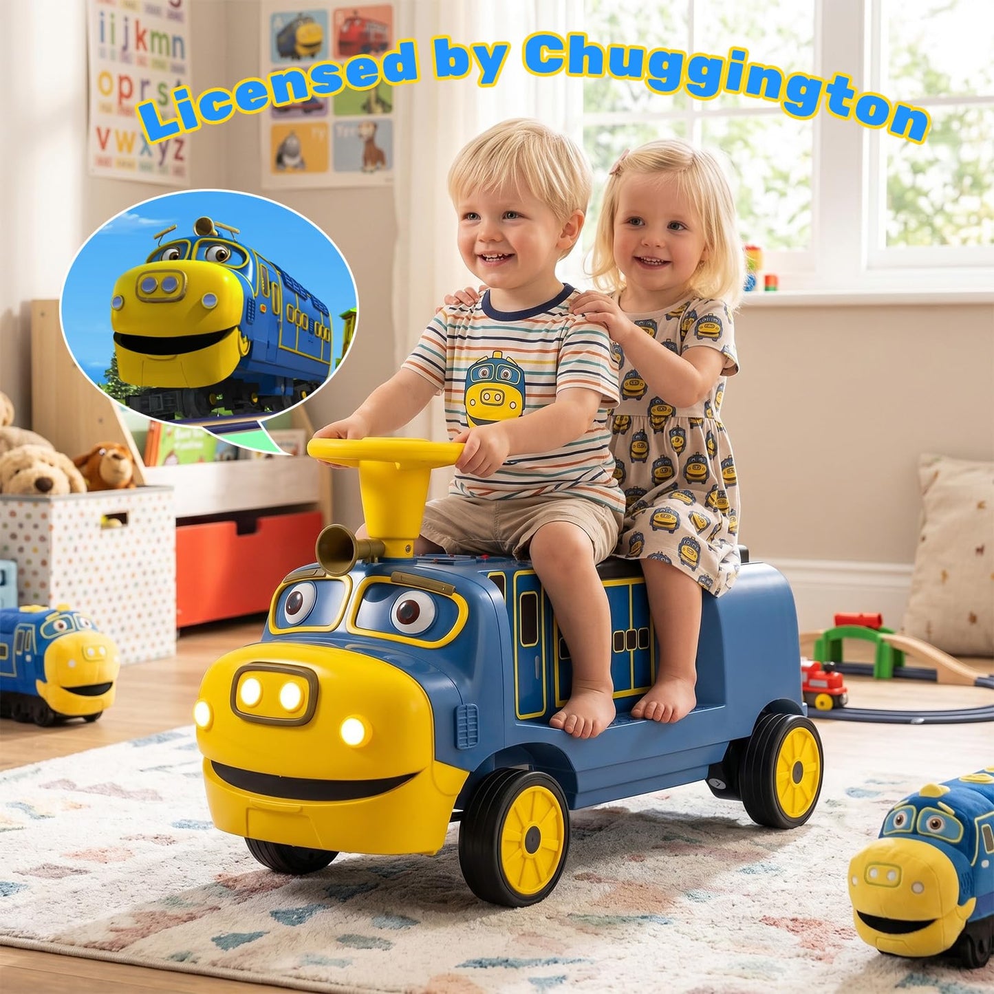 12V Kids Ride on Car, 2-Seater Children Electric Vehicle