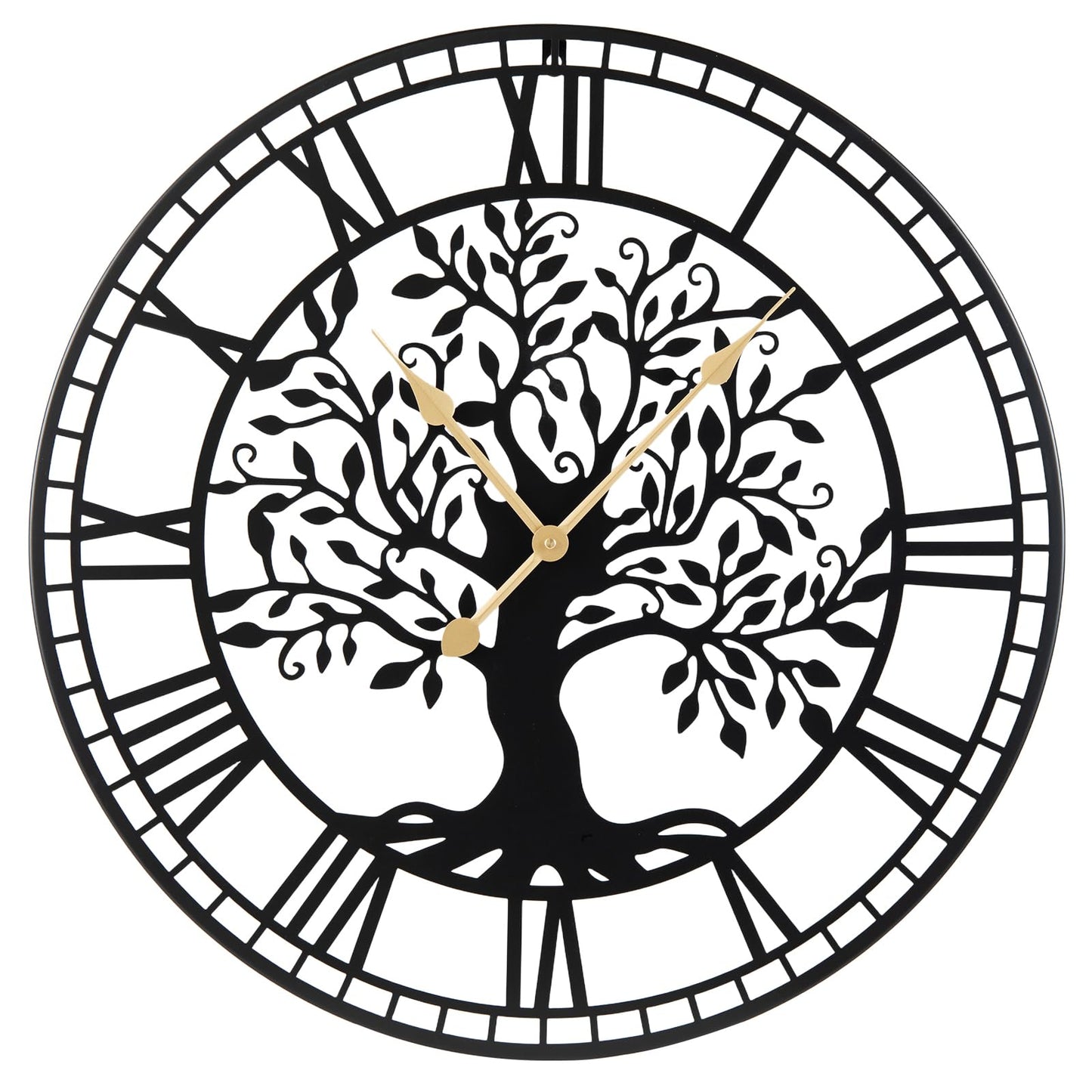 Large Wall Clock, 27”/68cm Metal Non-Ticking Decorative Clock