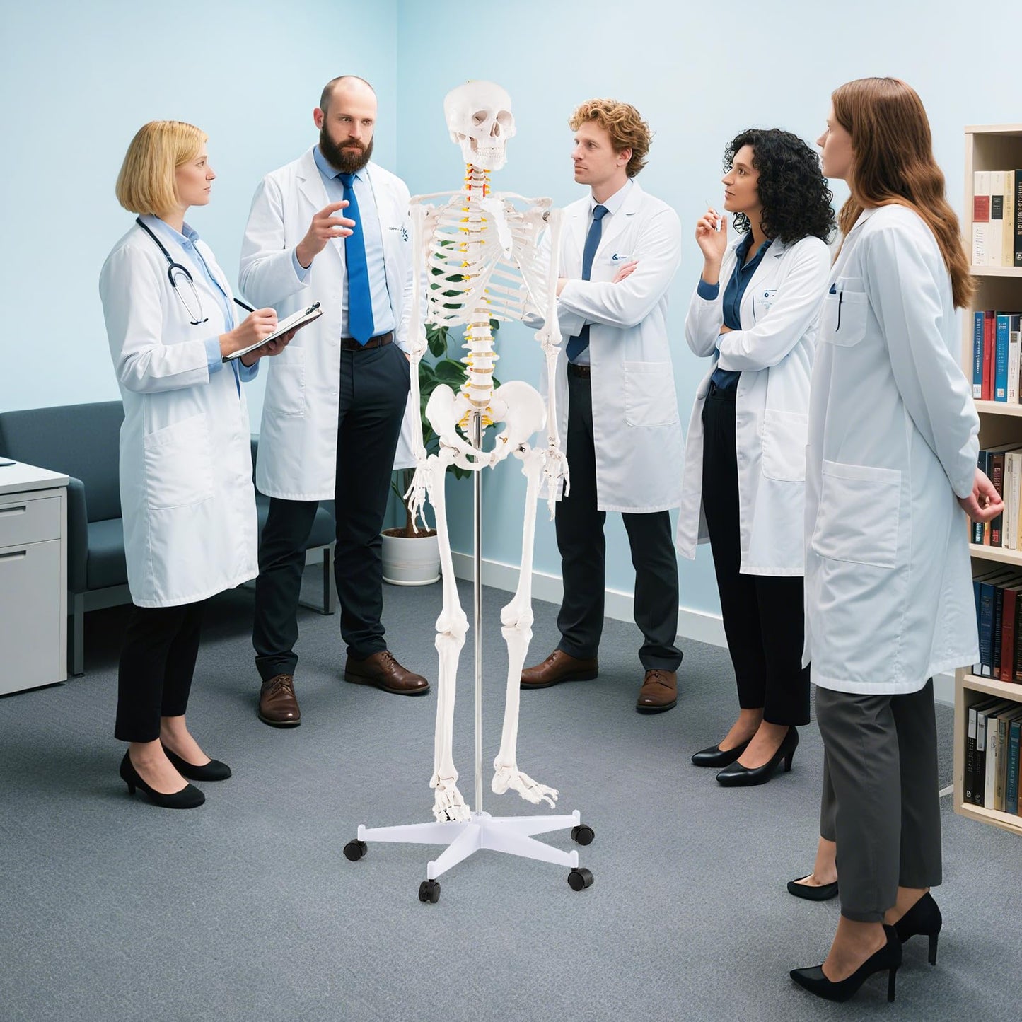 180cm Life Size Human Skeleton Model with Rolling Stand
