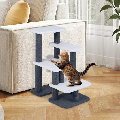Cat Stairs, 2-in-1 Cat Tree Tower Pet Steps with Sisal Scratching Posts