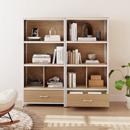 5-Tier Bookshelf, Freestanding Storage Bookcase Cabinet with 4 Storage Compartments