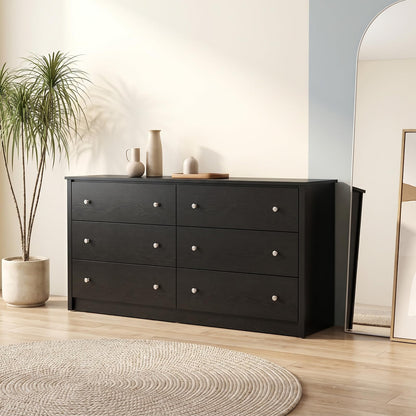 Freestanding Storage Cabinet with 6 Drawers and Anti-Toppling Device for Living Room