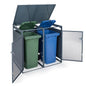 Double Wheelie Bin Storage, 240L Metal Garden Bin Hideaway with Gas Struts