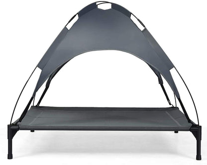 Steel Frame Elevated Pet Cot with Removable Canopy