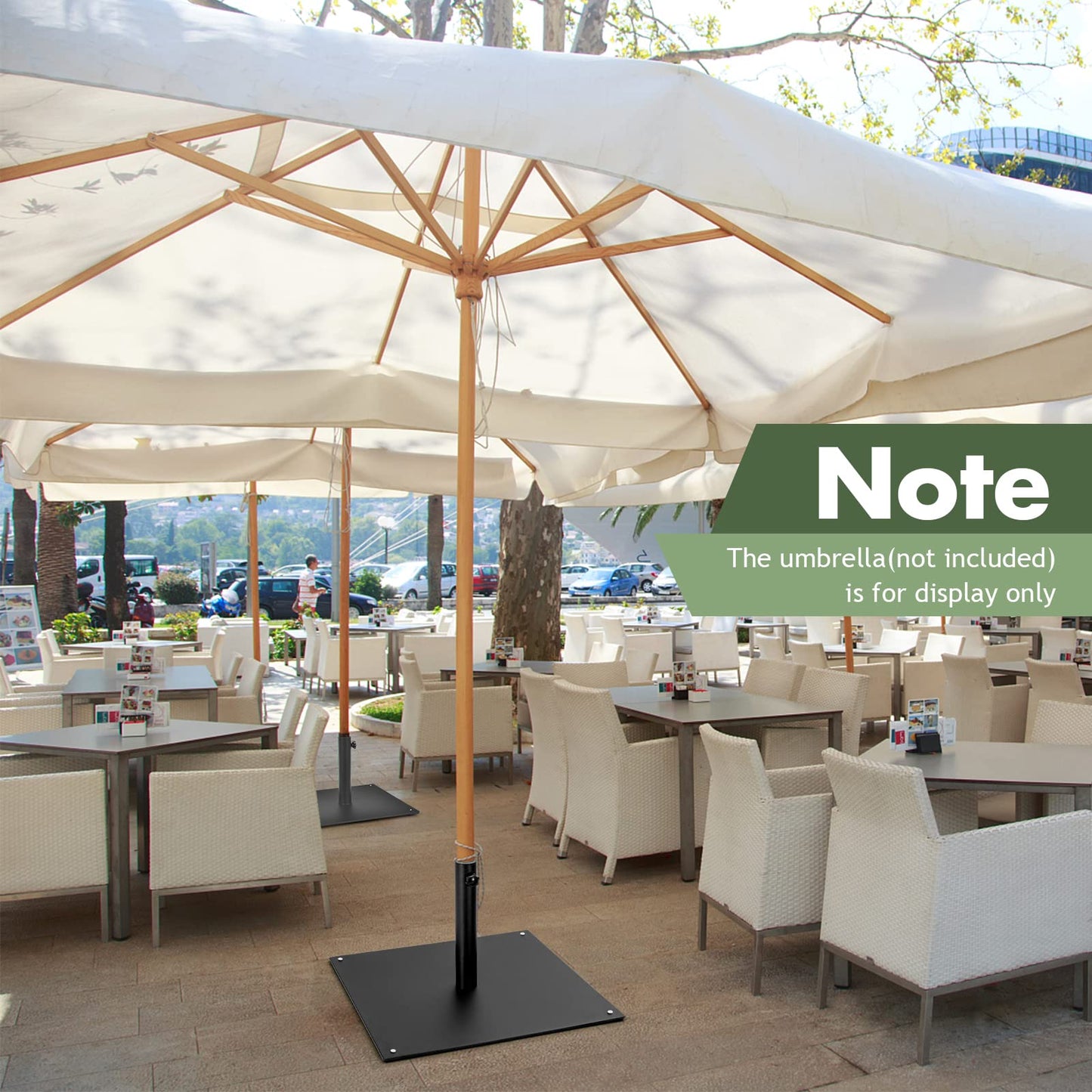 50 CM Patio Umbrella Base with 4 Adjustable Footpads for Patio Poolside