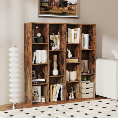 Vertical or Horizontal Freestanding Bookshelf with 7 Compartments