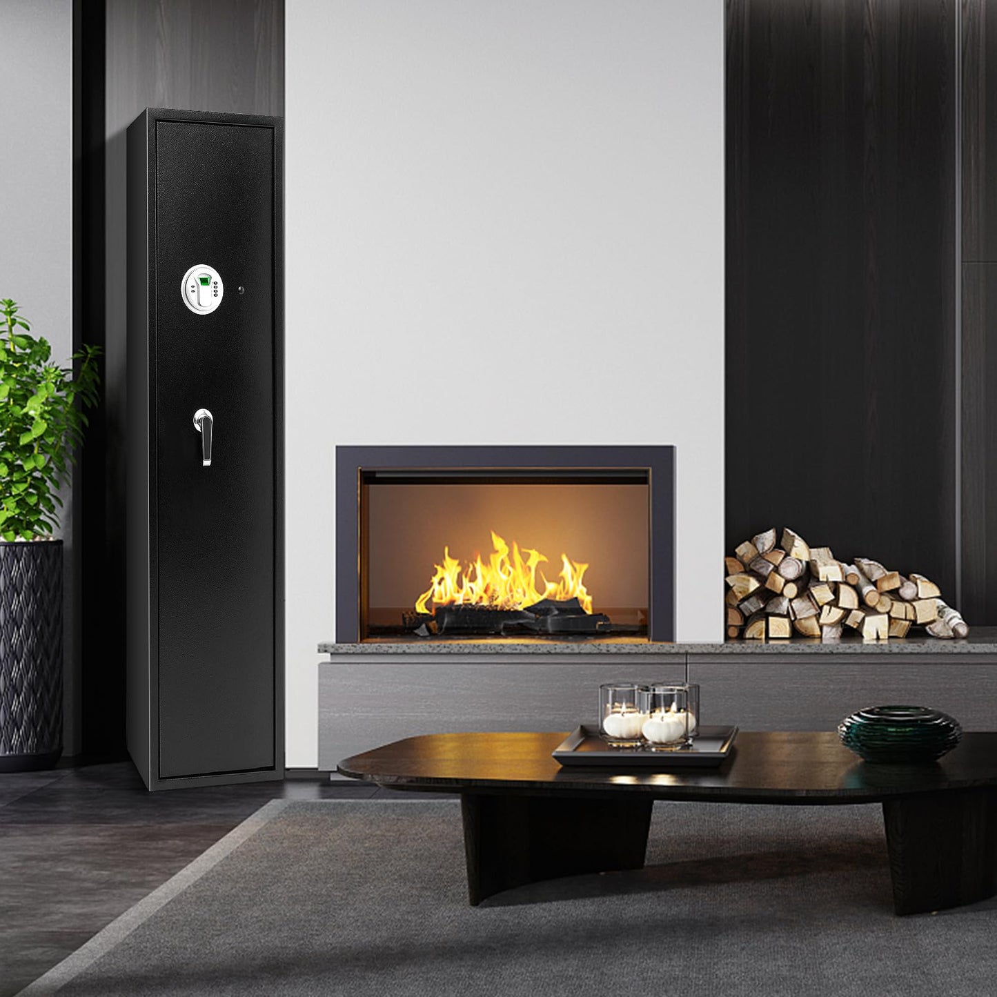 5-Rifle Long Heavy Duty Gun Cabinet with Digital Keypad