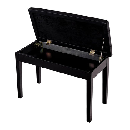 Wooden Duet Piano Bench with Padded Cushion and Music Storage