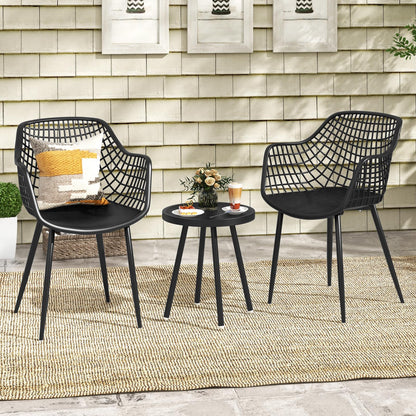 Giantex 3 Piece Patio Bistro Set, Garden Furniture Set with PP Seat and Tabletop