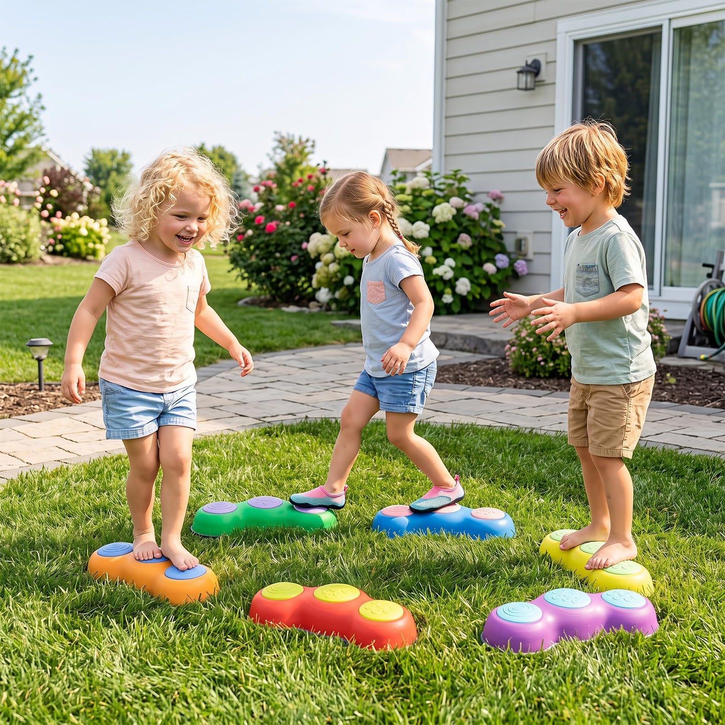 Kids Stepping Stones, Stackable Balance Blocks