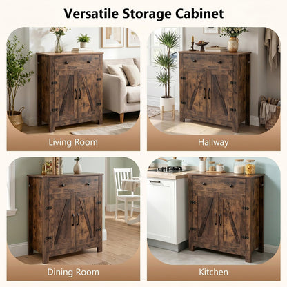 Storage Cabinet with Drawer & 2 Doors,80 x 40 x 92cm