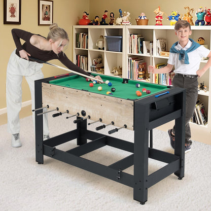 2-in-1 Swivel Multi Game Table 122 cm Foosball and Pool Combo Table