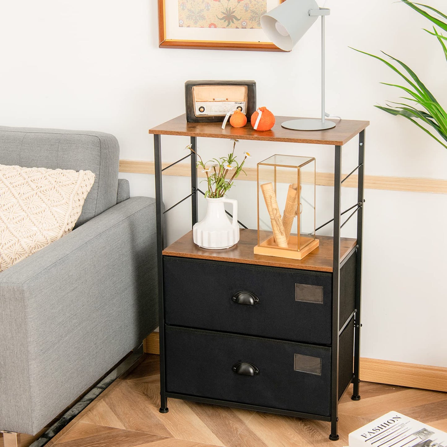 Metal Frame Cabinet Organiser for Home Bedroom