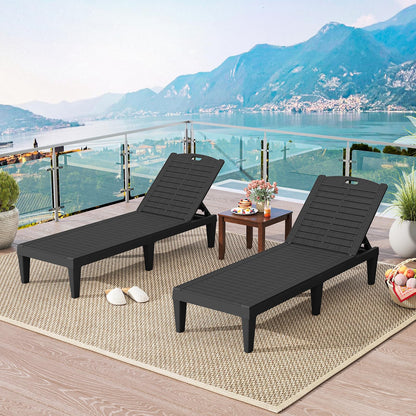 Chaise Lounge Chairs Set of 2 with 5-Position Adjustable Backrests
